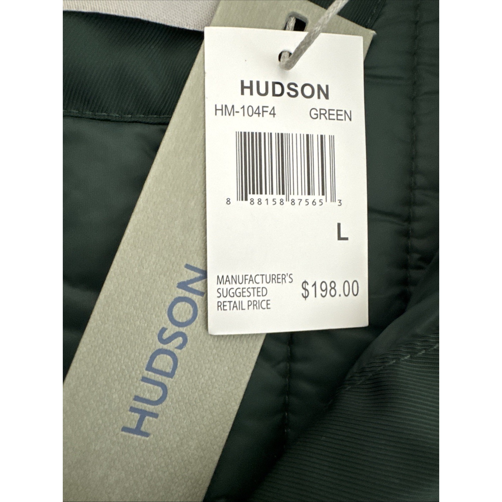 Hudson Men's L Vertical Quilted Snap Jacket Green Nwt — image 7 of 8